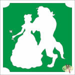  5x5 cm-es Csillámtetoválás sablon - Szépség és a Szörnyeteg 391