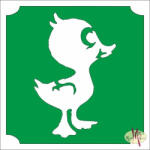  5x5 cm-es Csillámtetoválás sablon - Kiskacsa 113 - mkbazar