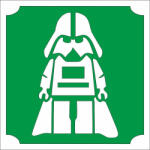 5x5 cm-es Csillámtetoválás sablon - Lego Darth Vader 94
