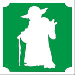  5x5 cm-es Csillám tetoválás sablon - Star Wars, Yoda 293