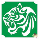  5x5 cm-es Csillám tetoválás sablon - Tigris 459