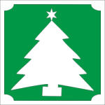  5x5 cm-es Csillám tetoválás sablon - Karácsonyfa 187