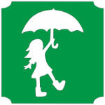  5x5 cm-es Csillámtetoválás sablon - Kislány esernyővel 225