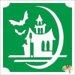  5x5 cm-es Csillámtetoválás sablon - Halloween Kastély 176 - mkbazar