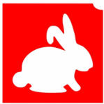  4x4cm Csillámtetoválás sablon 06 nyúl, nyuszi