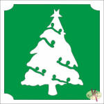  Csillámtetoválás sablon 5x5 cm - Karácsonyfa 470