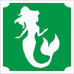  5x5 cm-es csillámtetoválás sablon - Hableány 175