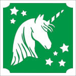  5x5 cm-es Csillámtetoválás sablon - Unikornis 430