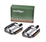 WMX Set 2 pedale Wellgo din aluminiu pentru bicicleta, filet 9 16, culoare negru argintiu (AWR0074)
