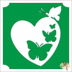  5x5 cm-es Csillámtetoválás sablon - Szív lepkék 39 - mkbazar