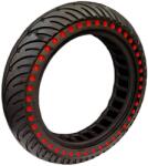 DSX Anvelopa trotineta electrica plina, fara camera, dimensiune 8.5 x 2A, culoare negru cu buline rosii (O028)