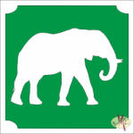  5x5 cm-es Csillám tetoválás sablon - Elefánt 363 - mkbazar