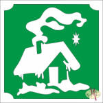  5x5 cm-es Csillám tetoválás sablon - Téli házikó 380 - mkbazar