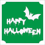  5x5 cm-es Csillám tetoválás sablon - Happy Halloween 183