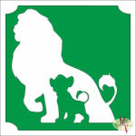  5x5 cm-es Csillámtetoválás sablon - Oroszlánkirály 45