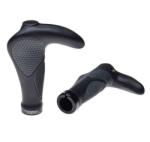 WMX Set 2 mansoane biciclete ergonomice cu coarne, LockOn, culoare gri negru (AWR2237)
