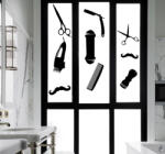  Fodrászkellék matrica szett