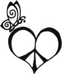  Pillangó Peace szív matrica