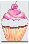  Festés számok szerint - Muffin cseresznyével Méret: 20x30cm, Keretezés: Kartonlemezen