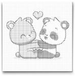  PontPöttyöző - Medveszerelem Méret: 30x30cm, Keretezés: Műanyagtáblával, Szín: Piros