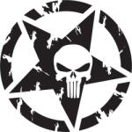  Punisher katonai csillag matrica 30 cm