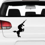  Ló fegyverrel matrica