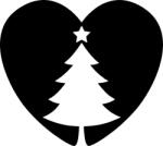  Szív és Karácsonyfa Matrica