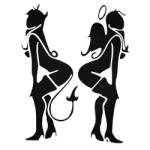  Ördögi és Angyali csaj matrica