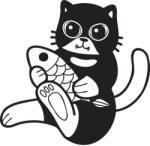  Hallal játszó macska matrica