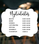  Prémium nyitvatartás matrica 15