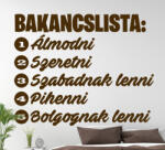  Bakancslista egyedi szöveggel