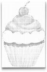  PontPöttyöző - Muffin cseresznyével Méret: 40x60cm, Keretezés: Kartonlemezen, Szín: Zöld