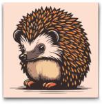  Festés számok szerint - Aranyos sünike Méret: 30x30cm, Keretezés: Keret nélkül (csak a vászon)