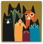  Festés számok szerint - Macskás banda Méret: 30x30cm, Keretezés: Műanyagtáblával