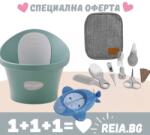 shnuggle Комбо: Световно награждавана ваничка - Евкалипт + Bo Jungle: Сет за бебешка грижа + Bo Jungle: Навиващ се термометър за баня - Подводница (SBP-EUC-EUR+BJ-B400560+BJ-B400360)