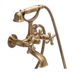 EMMEVI Rubinetterie DECO kétszelepelt kádcsaptelep, zuhanyszettel antik réz (BR12011)