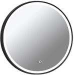  Tükör COPEN 600 mm átmérőjű, LED világítás, matt fekete alumínium keret (20 mm) (C-06-103MB)