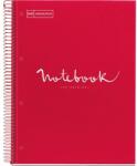 Miquelrius Emotions A4 PP 5x24 lapos piros kockás spirálfüzet (A152387400)