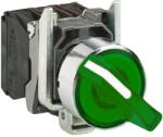 Schneider Electric Harmony XB4 - XB4BK123G5 - komplett fém LED világító választókapcsoló, Ø22, 2 állású, 120 VAC, 1NO+1NC, zöld (XB4BK123G5)
