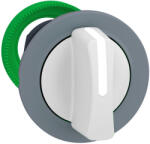 Schneider Electric Harmony XB5 - ZB5FD501C0 - panelbe süllyesztett műanyag választókapcsoló fej, Ø30, 3 állású közép visszatérő, fehér, szürke perem (ZB5FD501C0)