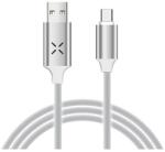  Adat- és Töltőkábel DC11, USB-C/USB csatlakozó, hangra bekapcsoló villogó fény, 2A gyorstöltés, 1 méter, fehér-ezüst (DC111M)