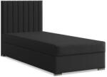 GreenSite Agen Egyszemélyes Ágy, Szövet, Ágyneműtartóval, Fekete - fizz