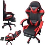 PRO-X Goborelax Геймърски стол с масажна функция и поставка за крака - черно-червен (bm028)