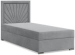 GreenSite Vicenza Egyszemélyes Ágy, Bársony, 80 x 200, Ágyneműtartóval, Szürke