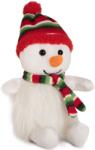 Amek Toys Jucărie de pluș Amek Toys - Om de zăpadă cu eșarfă de Crăciun, 22 cm (010662-1)
