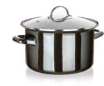 BANQUET METALLIC Black zománcozott, 24 cm 3, 7 l, fedővel (A26652)