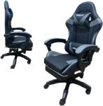 PRO-X GOBORELAX Scaun gamer cu funcție de masaj și suport pentru picioare - negru-gri (BM028)