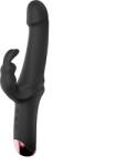 Mokko Toys Vibrator Great Realistic Rabbit, 10 Moduri Vibratii Puternice, Silicon, USB, Negru, 22.5 cm, Mokko Toys Vibrator