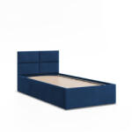 GreenSite Borgo Egyszemélyes Ágykeret (Matrac Nélkül), Ágyneműtartóval, Bársony, Kék