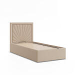 GreenSite Vasto Egyszemélyes Ágykeret (Matrac Nélkül), Ágyneműtartóval, Szövet, Bézs